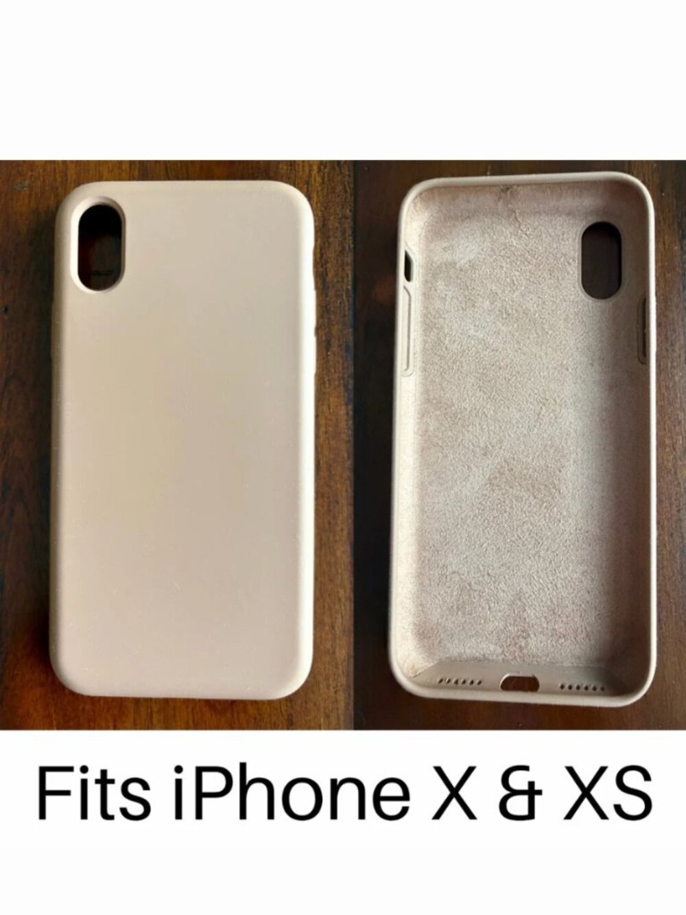 Silicone Camel, Taupe, Suede Color Lined Case for iPhone X/XS